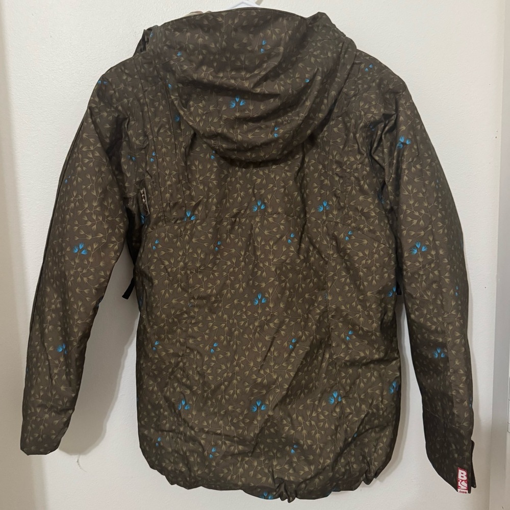 BONFIRE · GOLD SERIES BLUR OLIVE GREEN FLORAL SNOWBOARD JACKET - SMALL - Picture 4 of 5